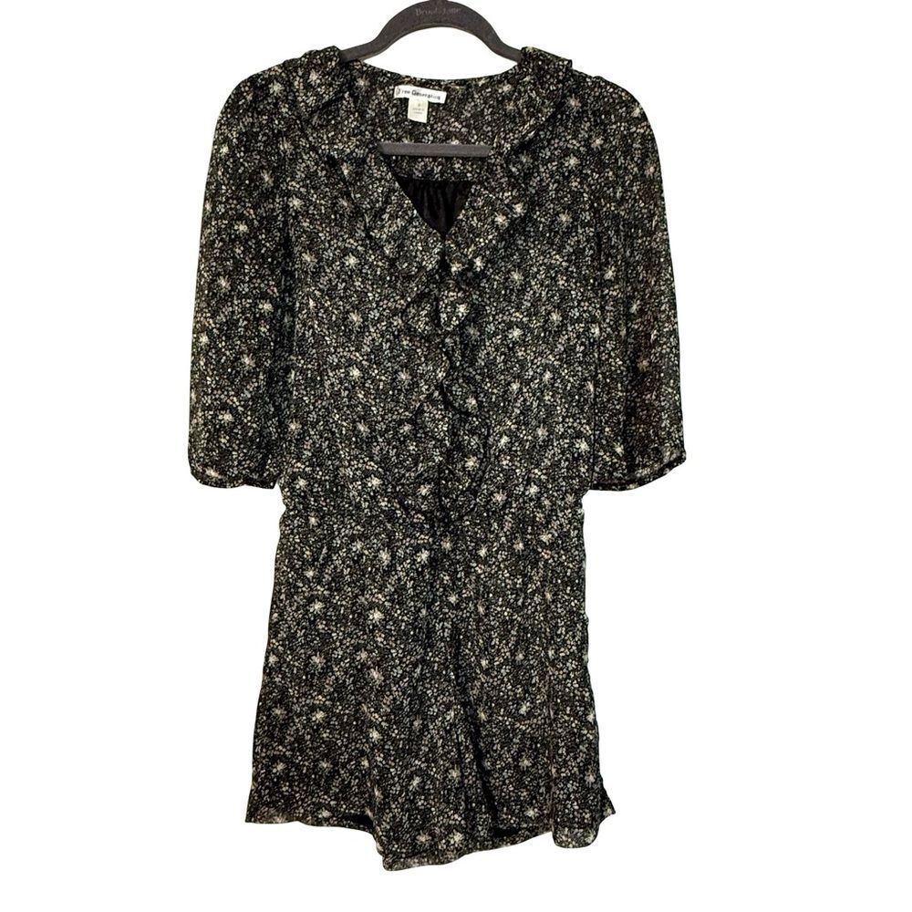 Free Generation Floral Ruffle Romper Small Cottagecore Coquette Dark Academia